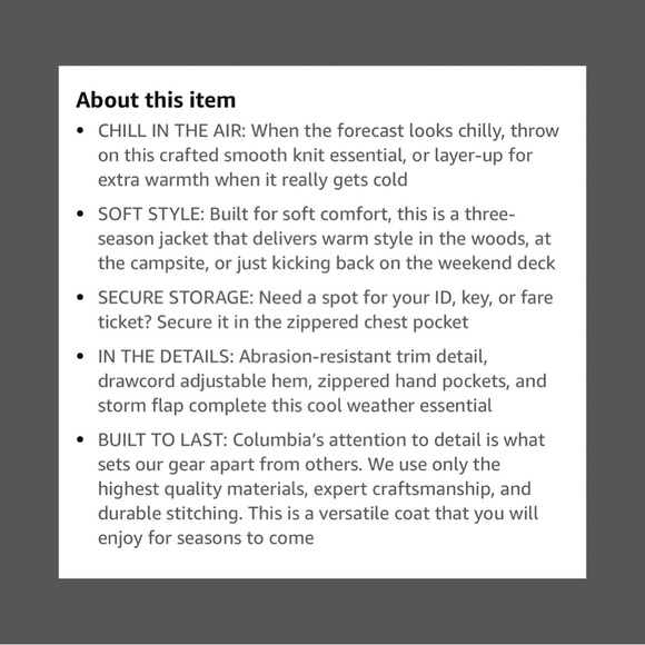 ⭐️EUC⭐️ Men’s Columbia Full Zip Sweater Jacket in Black Heather - Size Medium - Picture 11 of 11